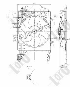Obrázok Ventilátor chladenia motora ABAKUS  0420140003