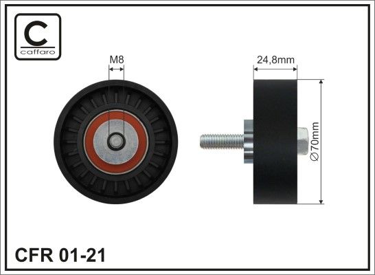 Obrázok Vratná/vodiaca kladka rebrovaného klinového remeňa CAFFARO  0121