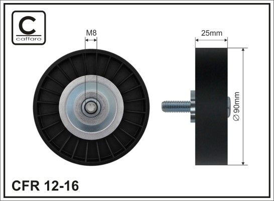 Obrázok Vratná/vodiaca kladka rebrovaného klinového remeňa CAFFARO  1216