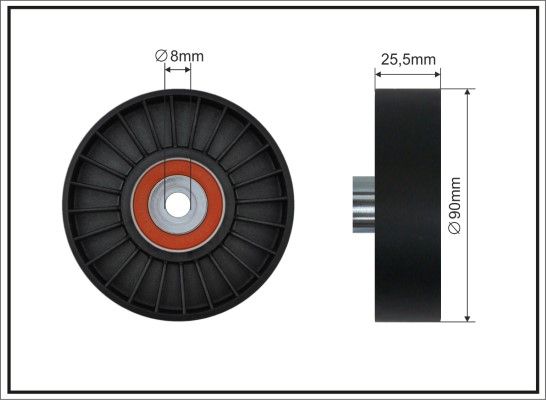 Obrázok Vratná/vodiaca kladka rebrovaného klinového remeňa CAFFARO  1254