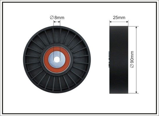 Obrázok Vratná/vodiaca kladka rebrovaného klinového remeňa CAFFARO  1256