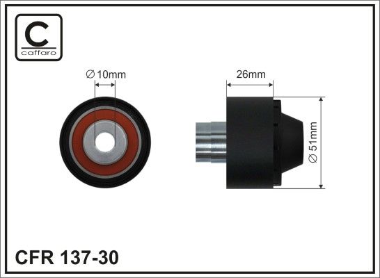 Obrázok Vratná/vodiaca kladka rebrovaného klinového remeňa CAFFARO  13730