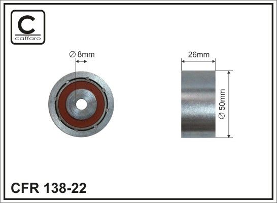 Obrázok Vratná/vodiaca kladka rebrovaného klinového remeňa CAFFARO  13822