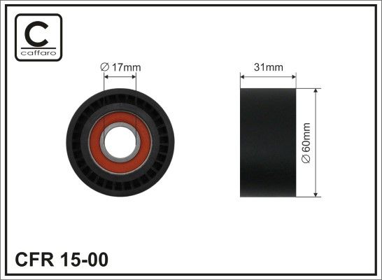Obrázok Vratná/vodiaca kladka rebrovaného klinového remeňa CAFFARO  1500