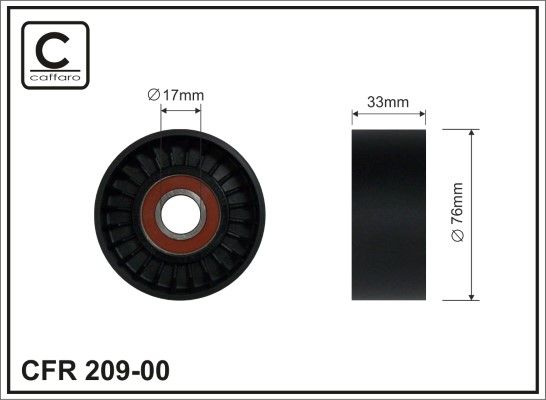 Obrázok Vratná/vodiaca kladka rebrovaného klinového remeňa CAFFARO  20900
