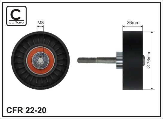 Obrázok Vratná/vodiaca kladka rebrovaného klinového remeňa CAFFARO  2220