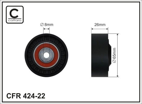Obrázok Vratná/vodiaca kladka rebrovaného klinového remeňa CAFFARO  42422