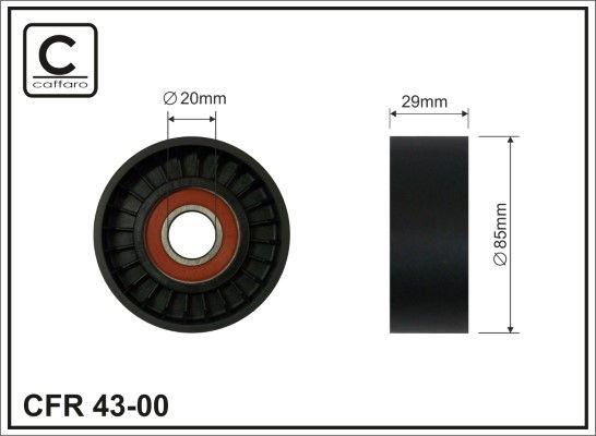 Obrázok Vratná/vodiaca kladka rebrovaného klinového remeňa CAFFARO  4300