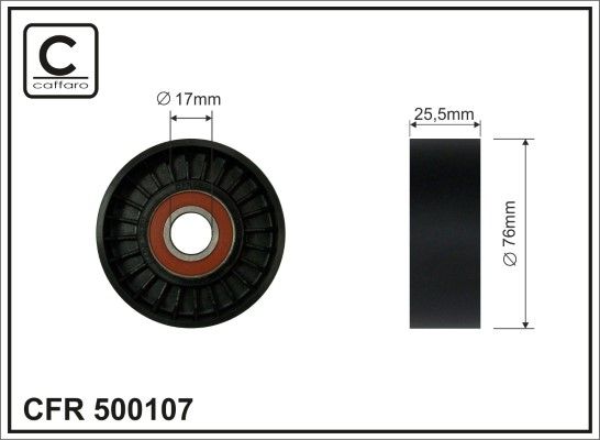 Obrázok Vratná/vodiaca kladka rebrovaného klinového remeňa CAFFARO  500107
