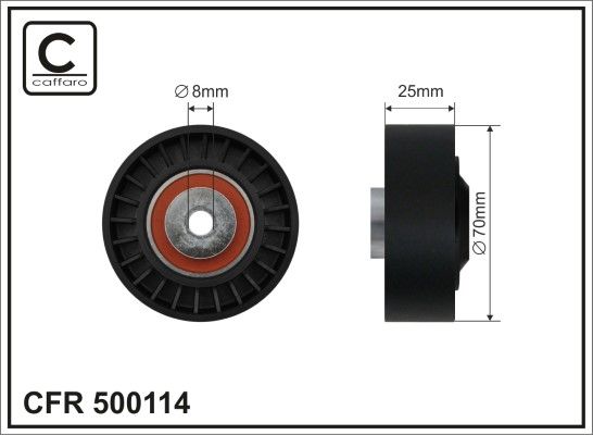 Obrázok Vratná/vodiaca kladka rebrovaného klinového remeňa CAFFARO  500114