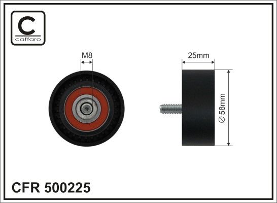 Obrázok Vratná/vodiaca kladka rebrovaného klinového remeňa CAFFARO  500225