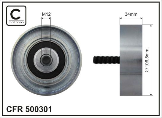 Obrázok Vratná/vodiaca kladka rebrovaného klinového remeňa CAFFARO  500301