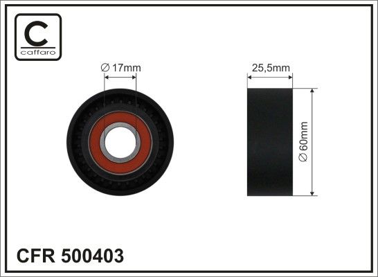 Obrázok Vratná/vodiaca kladka rebrovaného klinového remeňa CAFFARO  500403