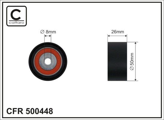Obrázok Vratná/vodiaca kladka rebrovaného klinového remeňa CAFFARO  500448