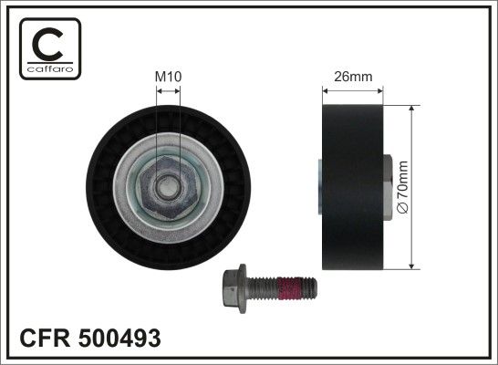 Obrázok Vratná/vodiaca kladka rebrovaného klinového remeňa CAFFARO  500493